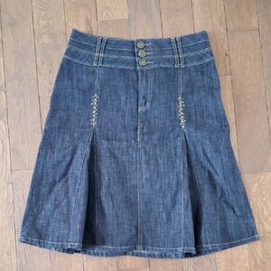 Classic Blue Denim A-Line Skirt